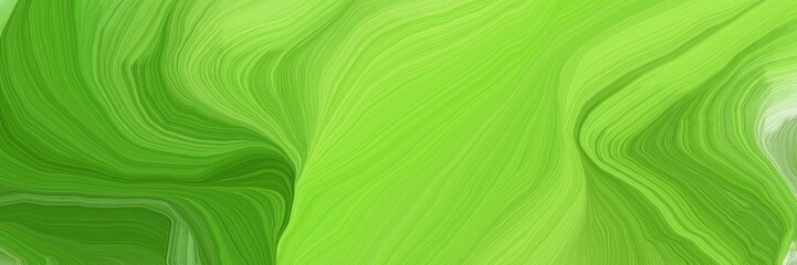 Aufkleber - horizontal banner with waves. elegant curvy swirl waves background illustration with moderate green, forest green and green yellow color