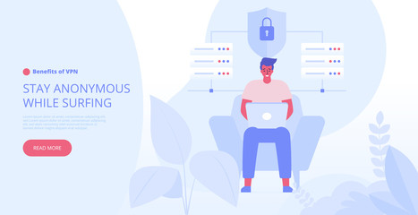 Landing page template of VPN security software