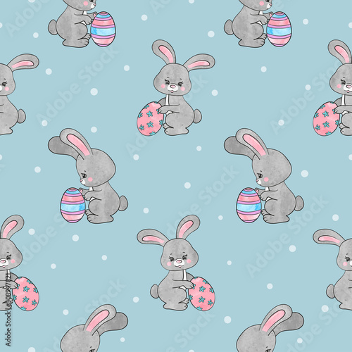 Seamless Easter pattern wit...
