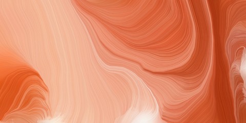 Poster - background graphic with contemporary waves design with dark salmon, coffee and peach puff color