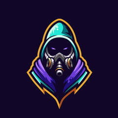 Gas mask sport e-sport mascot gaming logo template