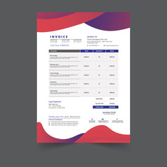 Wall Mural - invoice template design in minimal style