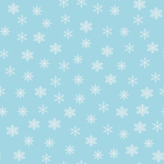 Wall Mural - Seamless pattern with snowflakes on a blue background