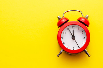 Wall Mural - colorful red traditional alarm clock with bells