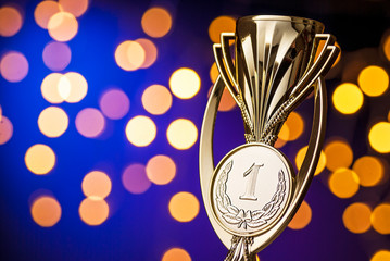 Wall Mural - championship winners award with a gold trophy
