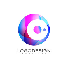 Wall Mural - molecule gradient logo vector design color full