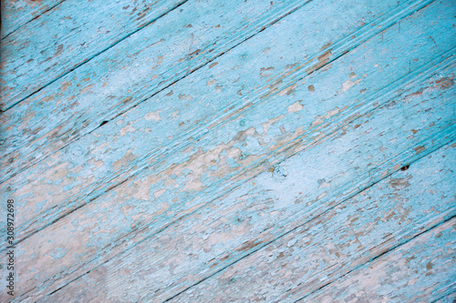 Old blue wood texture with planks Canvas Print