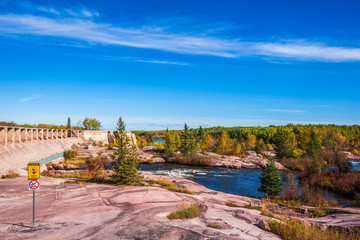 Wall Mural - The ruins of the old dam on Winnipeg River