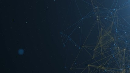 Abstract digital multi color data nodes and connection network or system of networks. Motion background. Seamless Loop. 4k