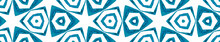 Blue Kaleidoscope Seamless Border Scroll. Geometri