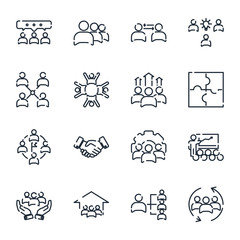 Poster - Team Work set icon template color editable. Meeting and more pack symbol vector sign isolated on white background icons vector illustration for graphic and web design.