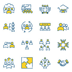 Leinwandbilder - Team Work set icon template color editable. Meeting and more pack symbol vector sign isolated on white background icons vector illustration for graphic and web design.