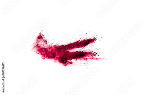 Fotomural Abstract red dust explosion on white background
