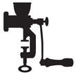 Old Cast Iron Meat Grinder Silhouette