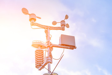 weather station automatic measurement of weather parameters - temperature, humidity, wind, pressure,