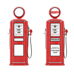 Aufkleber - Red Retro Gas Pump. 3d Rendering