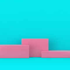 Poster - Pink Winners Podium Duotone. 3d Rendering