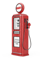 Aufkleber - Red Retro Gas Pump. 3d Rendering