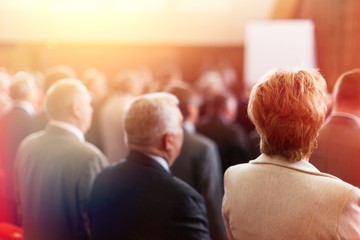 Wall Mural - Speaker giving a talk on corporate Business Conference hall