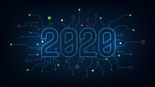 2020 Graphic Text Number Technology Background