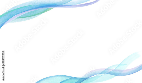 水流イメージのフレーム背景デザイン 水彩イラスト Stock Illustration Adobe Stock