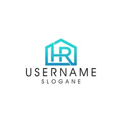 Wall Mural - lettering hr logo design vector