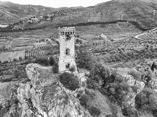 Wall Mural - Ancient tower on the cliff of a small hill, Tuscany, Italy