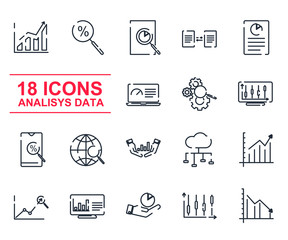 Poster - Data Analysis set icon template color editable. Data Analysis pack symbol vector sign isolated on white background icons vector illustration for graphic and web design.