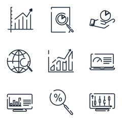 Poster - Data Analysis set icon template color editable. Data Analysis pack symbol vector sign isolated on white background icons vector illustration for graphic and web design.