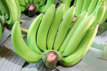 fresh raw bananas at market