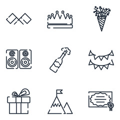 Leinwandbilder - Premium Succes set icon template color editable. Party pack symbol vector sign isolated on white background icons vector illustration for graphic and web design.