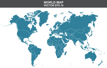  World map on white background
