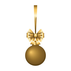 Poster - golden christmas ball icon, colorful design