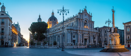 Wall Mural - Catania - The Basilica di Sant'agata at morning dusk.