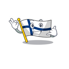 Sticker - Call me cute flag finland mascot cartoon style