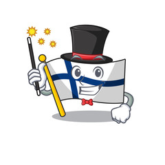 Wall Mural - Cartoon character design of flag finland Magician style