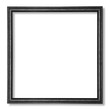 black wooden frame isolated on white background with clipping path