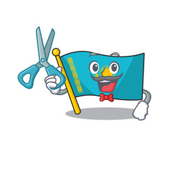 Sticker - Happy Barber flag kazakhstan mascot cartoon character style