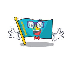 Canvas Print - Super Funny Geek smart flag kazakhstan mascot cartoon style