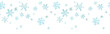 © annakonchits - Seamless header with blue snowflakes. Watercolor seamless winter border with snow.