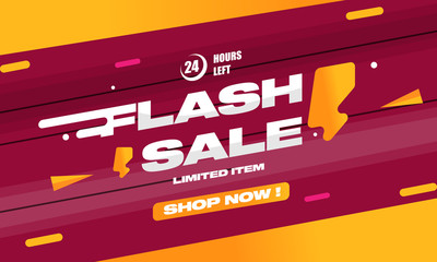 Wall Mural - Flash Sale Template Design for Advertising text, banner, presentation, promotion banner, social media campaign post. Vector Illustration