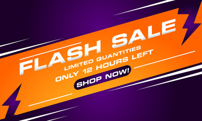Wall Mural - Flash Sale Template Design for Advertising text, banner, presentation, promotion banner, social media campaign post. Vector Illustration
