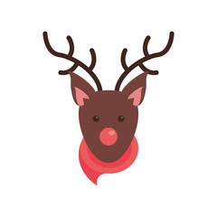 Sticker - happy merry christmas reindeer character