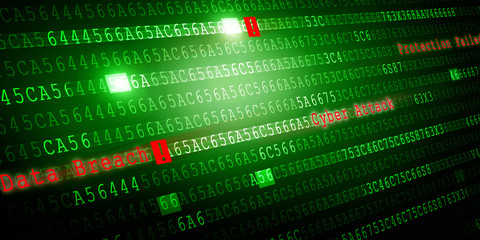 2d illustration abstract cyber security