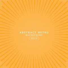 Wall Mural - retro art line shape focus to center color yellow bright halftone with space for your text