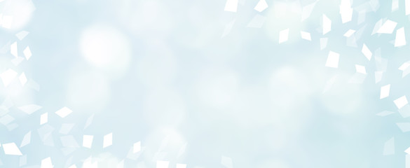 Wall Mural - blur elegance light blue color background with glow light and confetti flying spreading with copy sp