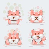 Fototapeta Pokój dzieciecy - Cute Dog Mascot Cartoon Design Vector
