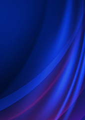 Poster - Dark abstract background with neon lines, glow. Blue blurred background, light effects.
