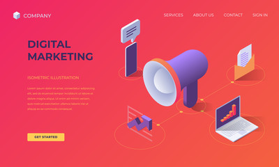 Landing page for digital marketing