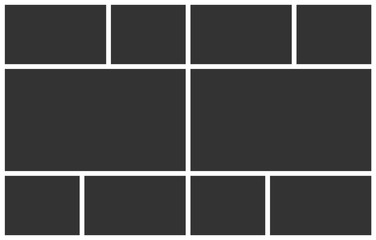 Poster - Templates collage ten frames photos. Poster frame mockup. Empty vector collage layout for photo montage.